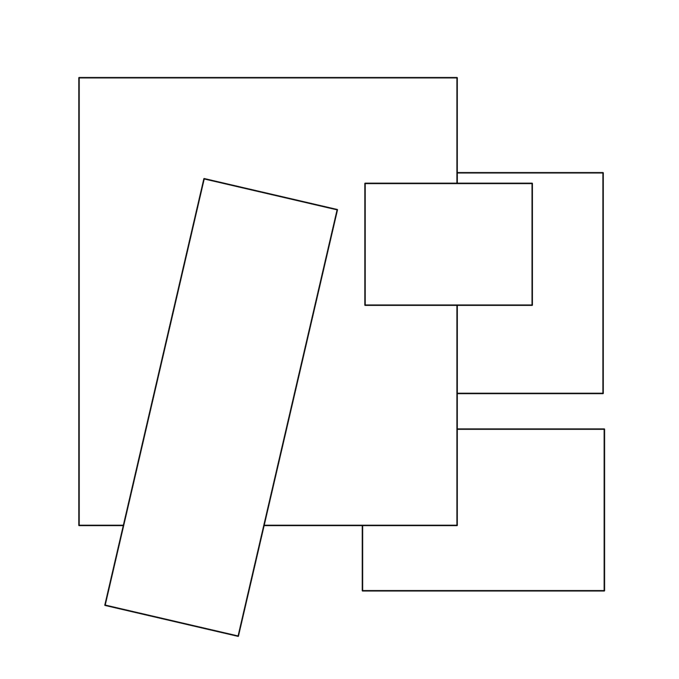A line drawing of a new arrangement