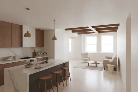 Guided result, walnut and marble